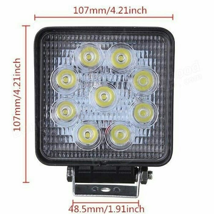 Lampu Tembak Led Worklight Sorot 27watt 9 Mata Lampu Offroad