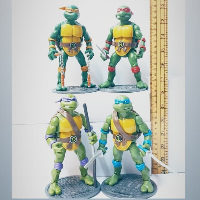 Action Figure Ninja Turtles set 4 kura kura ninja mainan Topper Cake