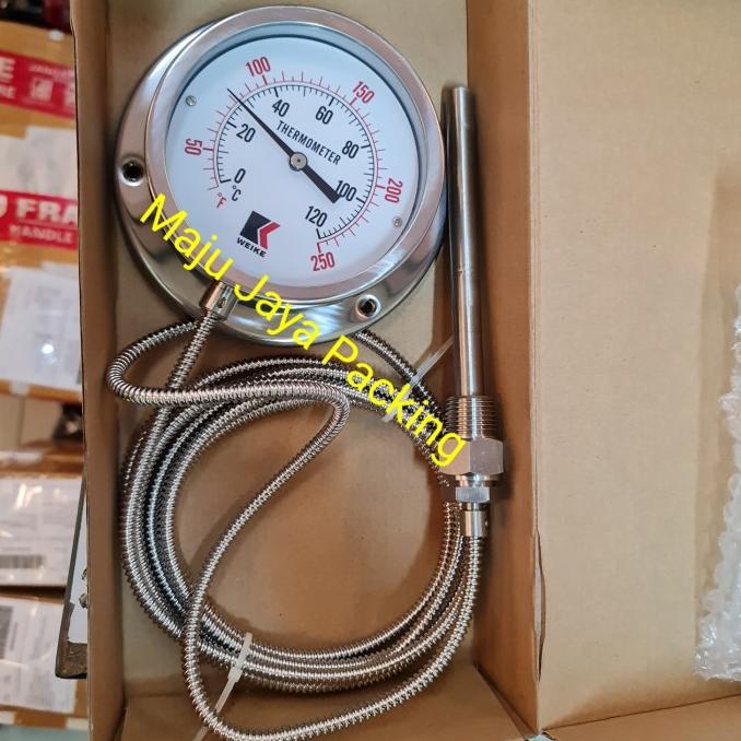 Thermometer kapiler / capillary full stainless 4" inch 120 derajat