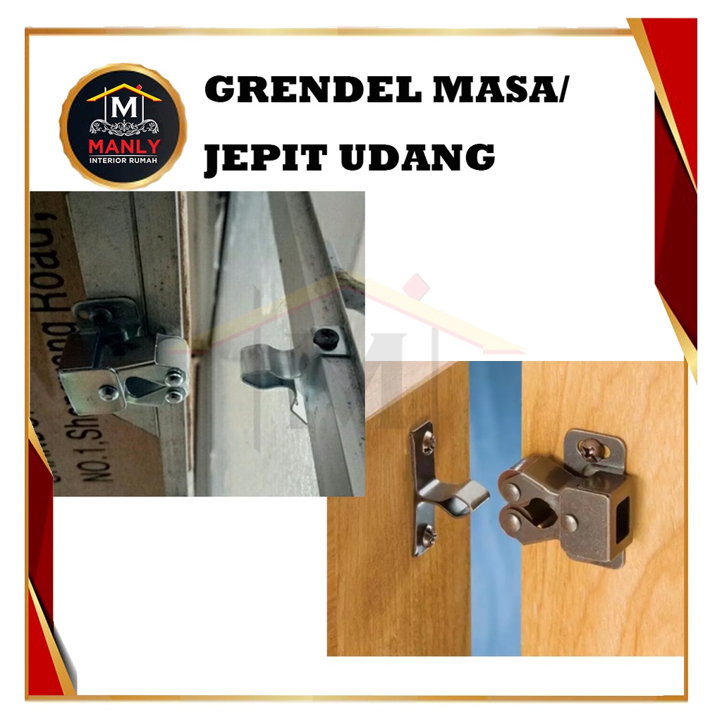 Grendel Masa / Grendel Jepit Udang / Capitan Lemari / Capit Klik Catches Lemari Kicenset, Isi 1PCS