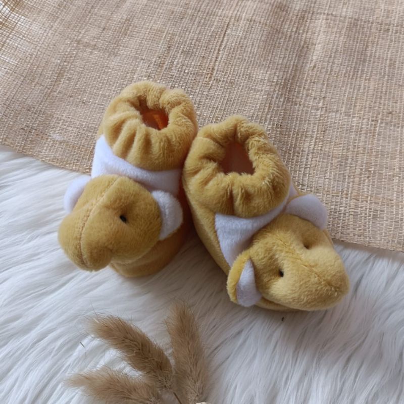 sepatu bayi bulu motif gajah 0-6 bulan