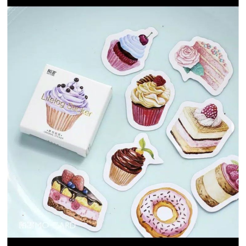 

sticker bujo kue untuk scrapbook stiker
