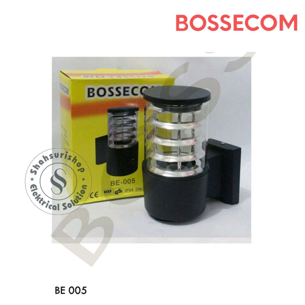 BOSSECOM KAP LAMPU DINDING PILAR TAMAN WALL LAMP 1 ARAH BE 005 E27 SNI