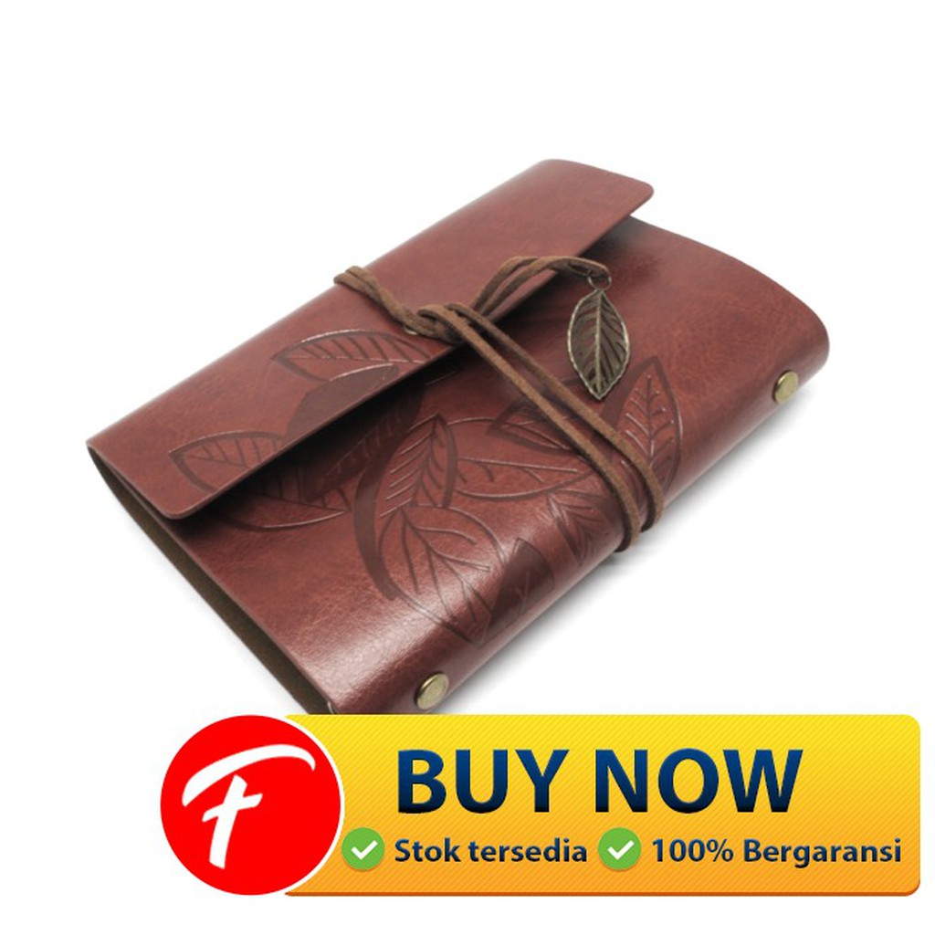 

Buku Catatan Binder Kulit Retro Leaf Kertas A5 - BSD666 - Brown
