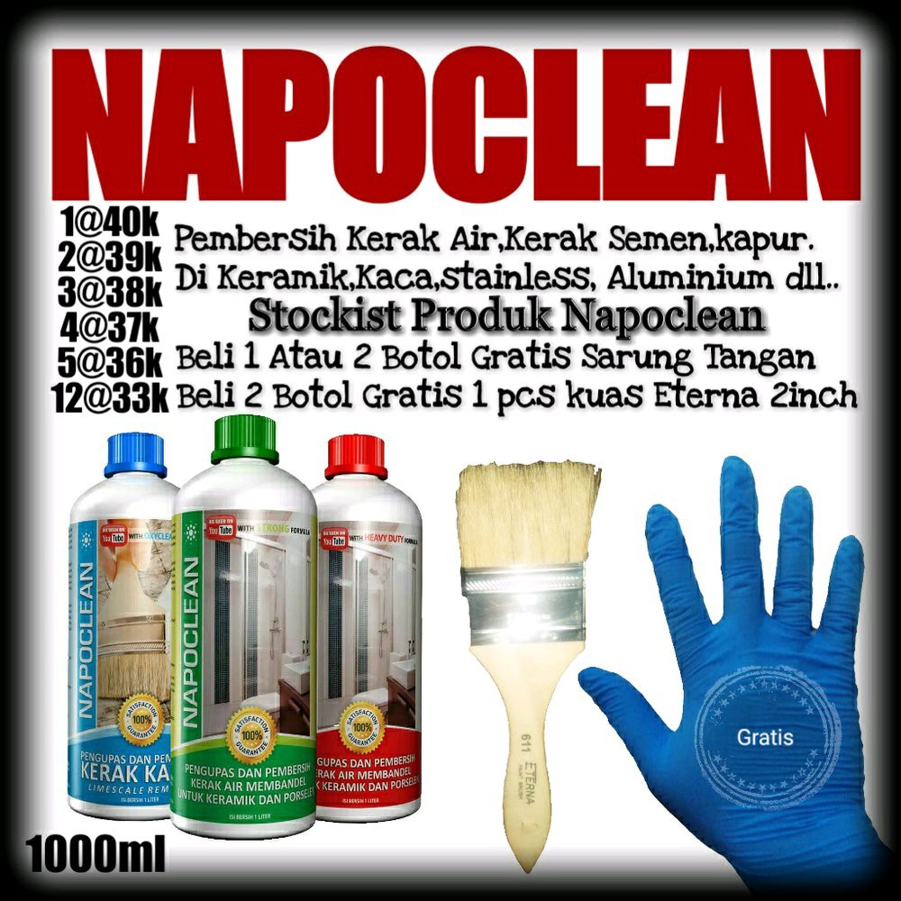 Napoclean Limescale 1 liter (pembersih kerak kapur/semen dikeramik)  Grosir