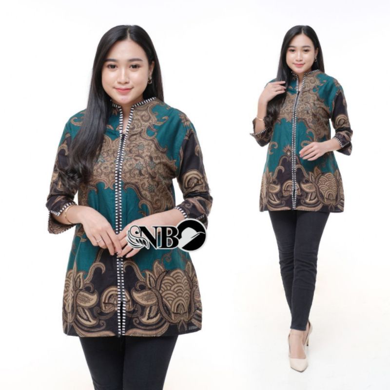 Diatro Batik BLUS BATIK ATASAN WANITA KERJA KANTOR M L XL XXL