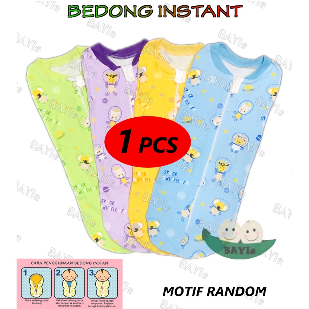 BAYIe - Bedong Bayi Instan Resreting tanpa topi Bahan 100%Katun