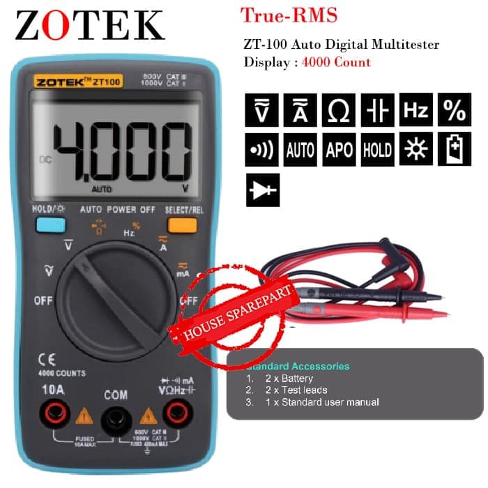 AVOMETER DIGITAL ZOTEK ZT100 / MULTITESTER DIGITAL ZOTEK ZT 100 MINI