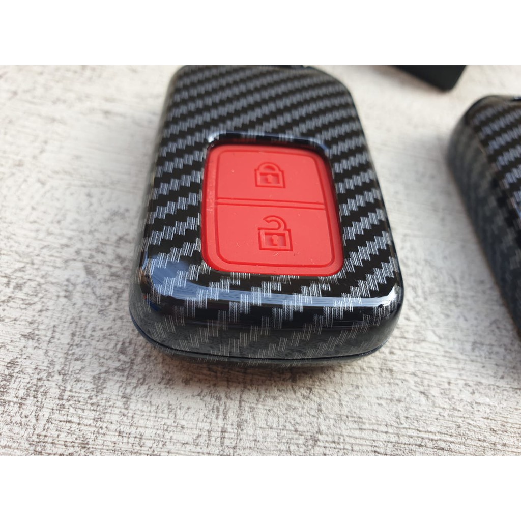Casing Kunci Mobil Carbon Key Case Kulit Silicon Karet Rush Innova Avanza Fortuner Livina Pajero DLL Raize Rocky Veloz 2022 All New Xenia GR HRV BRV Mobilio Brio Xpander Voxy Yaris Almaz Cortez
