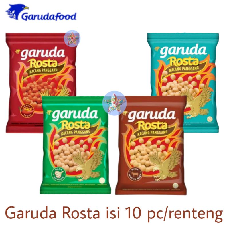 

Garuda Rosta kacang panggang Bawang Pedas isi 10pc Renteng