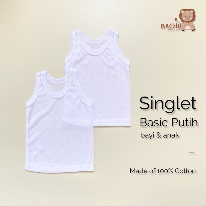 [ Isi 3 pcs ] Singlet Anak Bayi Kaos Dalam Polos Putih Katun Baju Dalam kutang bayi