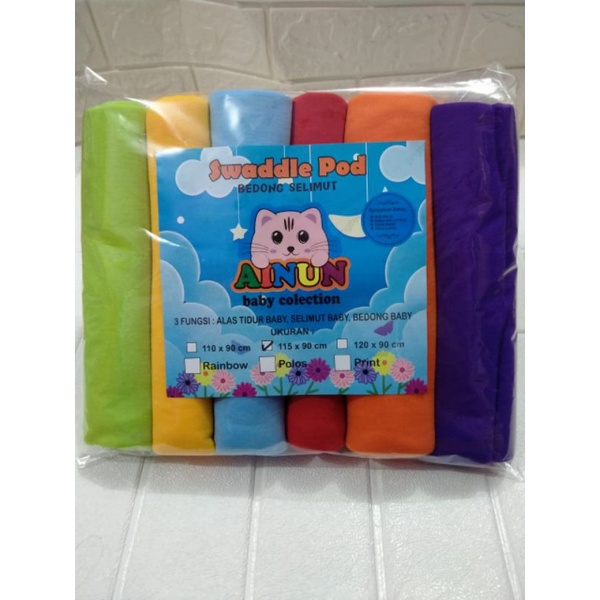 6PCS DAN 3PCS BEDONG BAYI RAINBOW UK 90X115CM DAN UK 110X90CM BAHAN ADEM LEMBUT HALUS