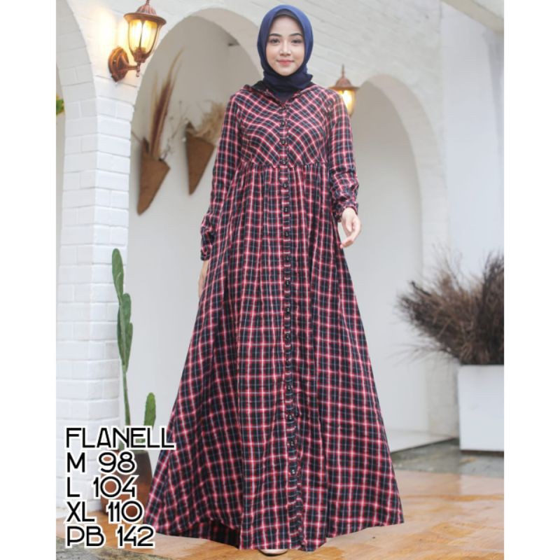 gamis cantik linen dan fanel