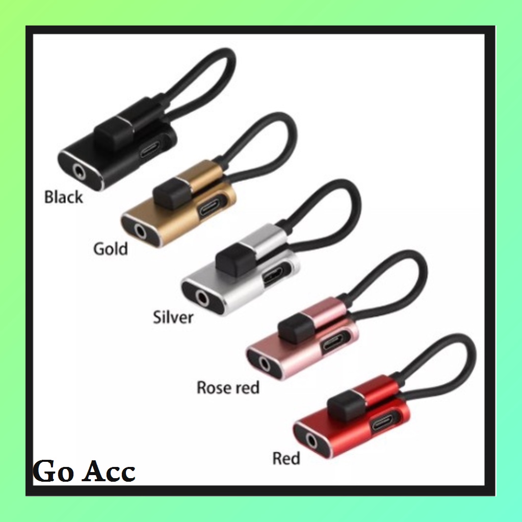 Kabel Data konektor Type C model key chain magnet to audio jack