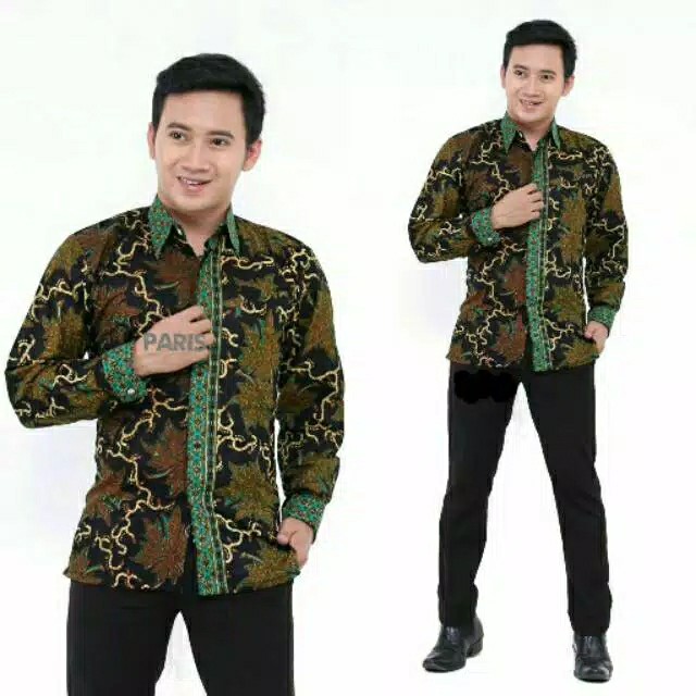 Cinta Batik Hrb026 Kenongo Kemeja Tosca Pendek Pekalongan Padi M L Xl Sogan Tulis Halus Kemeja Batik