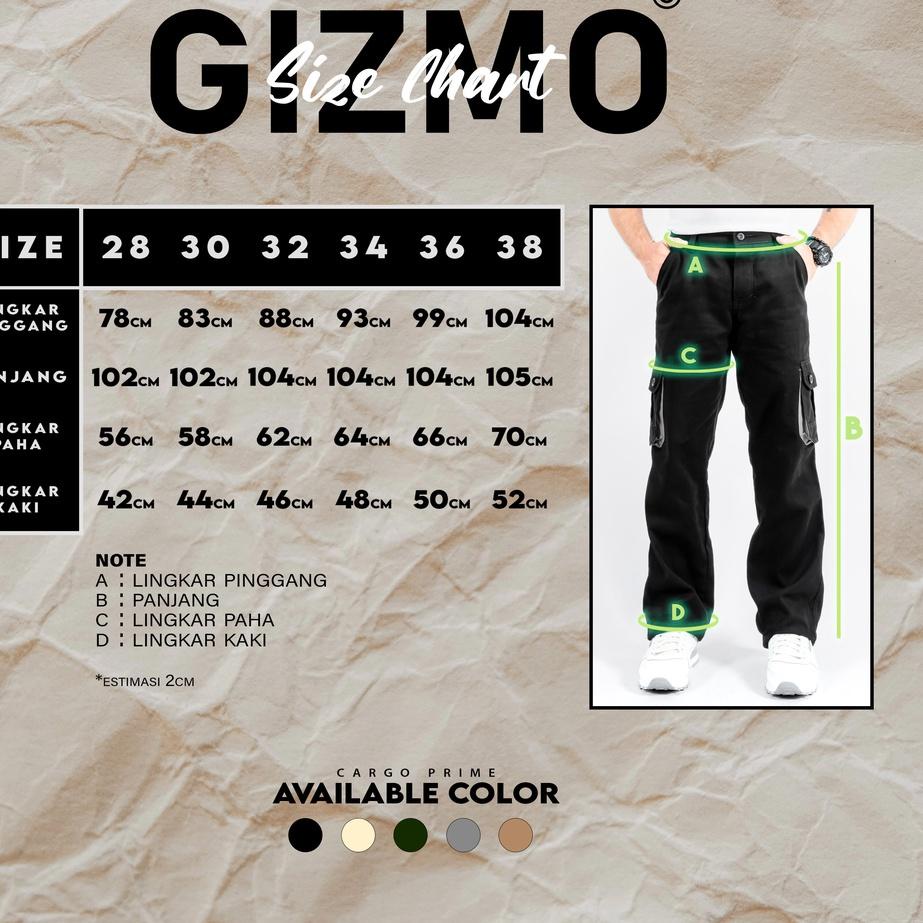 Big Sale.. Gizmo Celana Cargo Panjang Prime Black