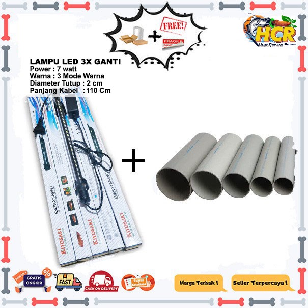 LAMPU LED AQUARIUM CELUP 3X GANTI WARNA MURAH dan BAGUS UKURAN-20-60 CM