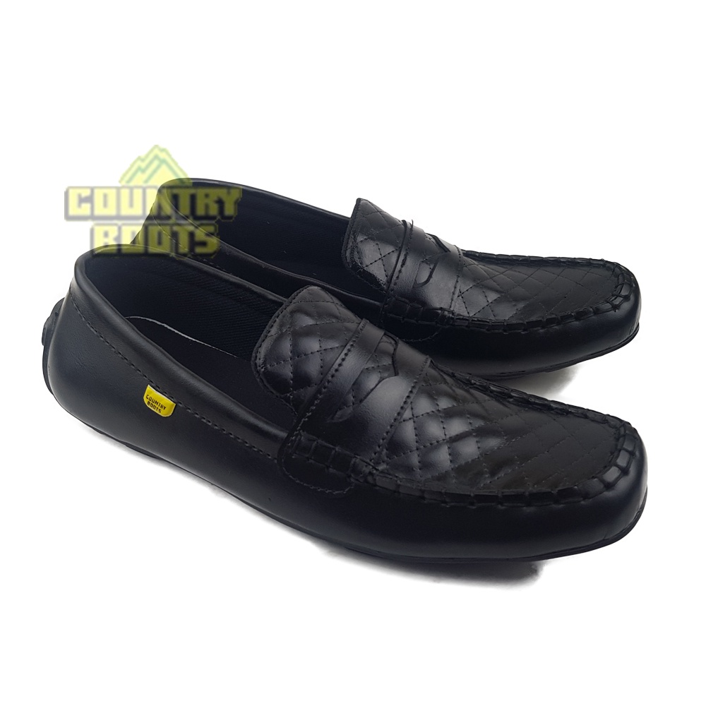 KICK TONE 01 BLACK SLIP ON PRIA KASUAL BS157 BS158 BS159 BS160 BS161 BS16 Slip On Pria Hitam