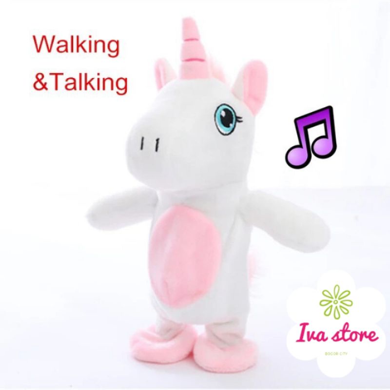 Mainan bayi boneka talking unicorn merekam suara free bungkus kado