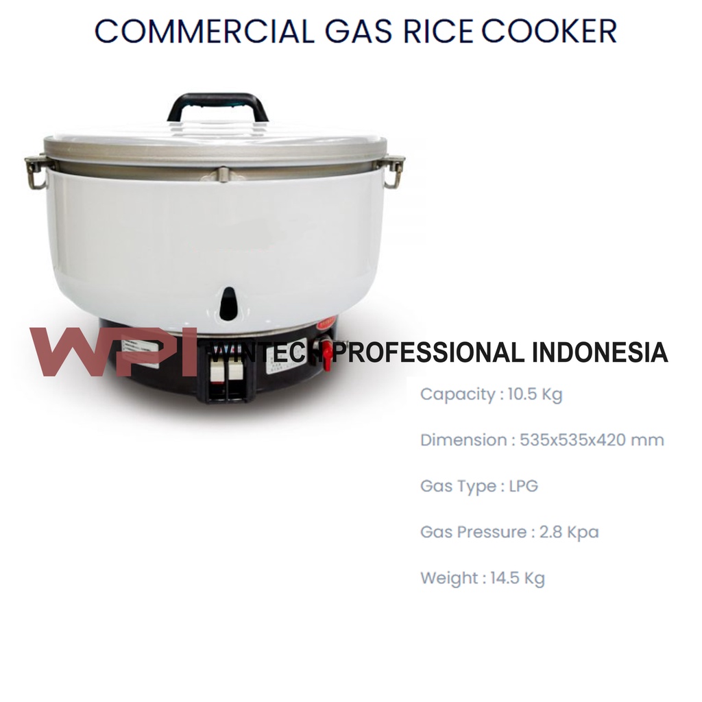 Wintech GRC-16L Gas Rice Cooker 16 Liter - Penanak Nasi Pakai Gas Low Pressure Kapasitas 10,5 Kg - C