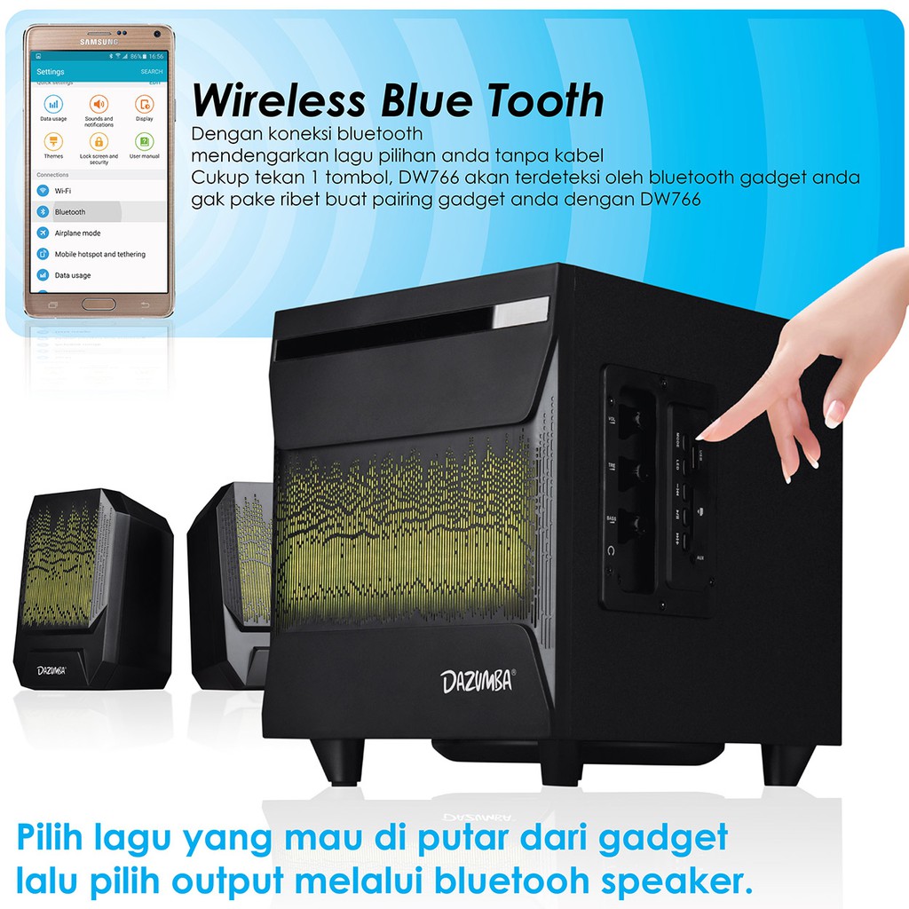 Speaker Aktif LED Dazumba DW766 - Bluetooth, USB, SD, Aux In