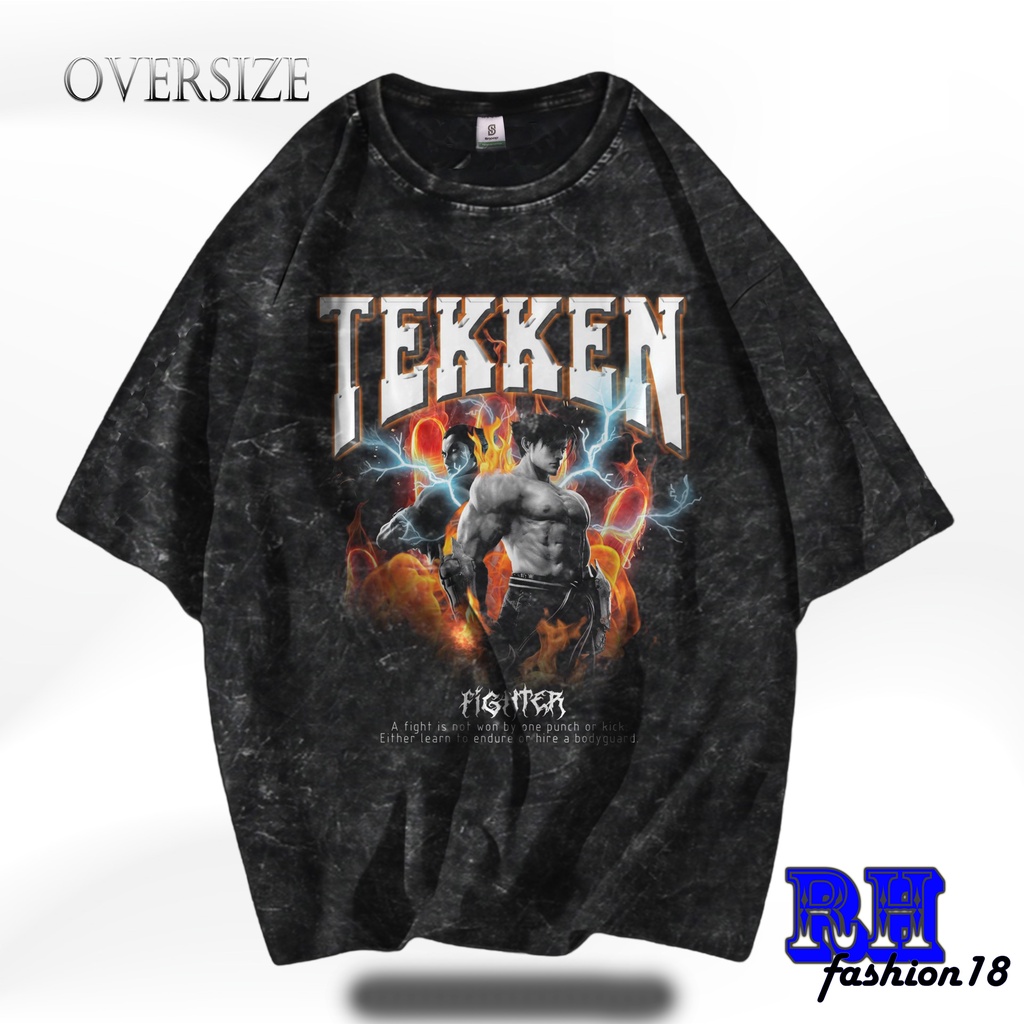 Kaos tekken oversize t-shirt washed vintage