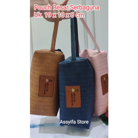 (POUCH LONTONG POLOS DAN LENTUR) POUCH SERBAGUNA / TAS KOSMETIK SERBAGUNA / POUCH MAKE UP BESAR / POUCH MAKE UP TRAVEL