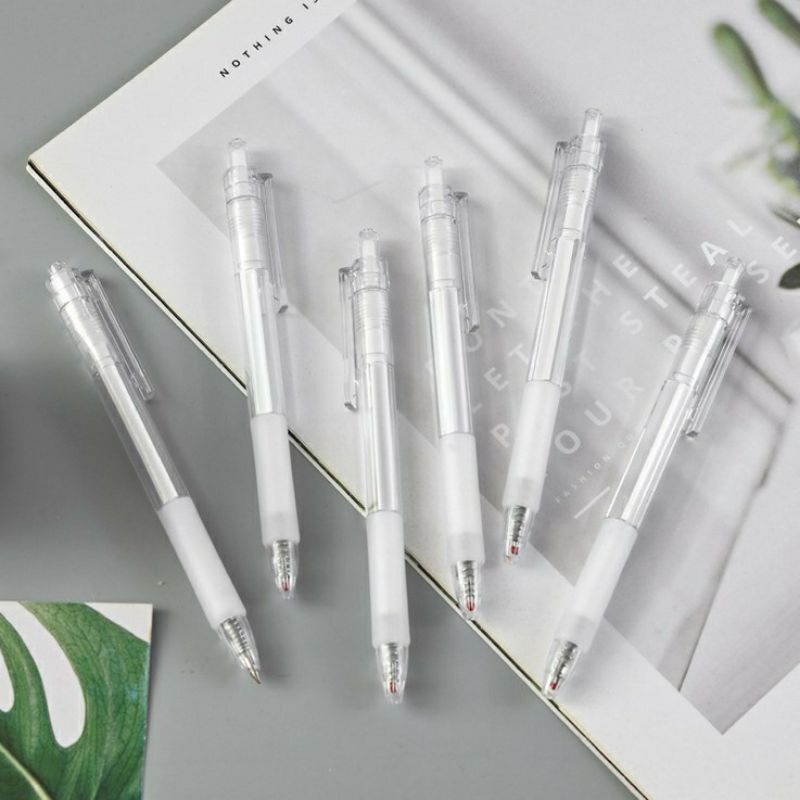 

Gel Pen dan Pensil Mekanik Warna Putih Transparant Aethetic