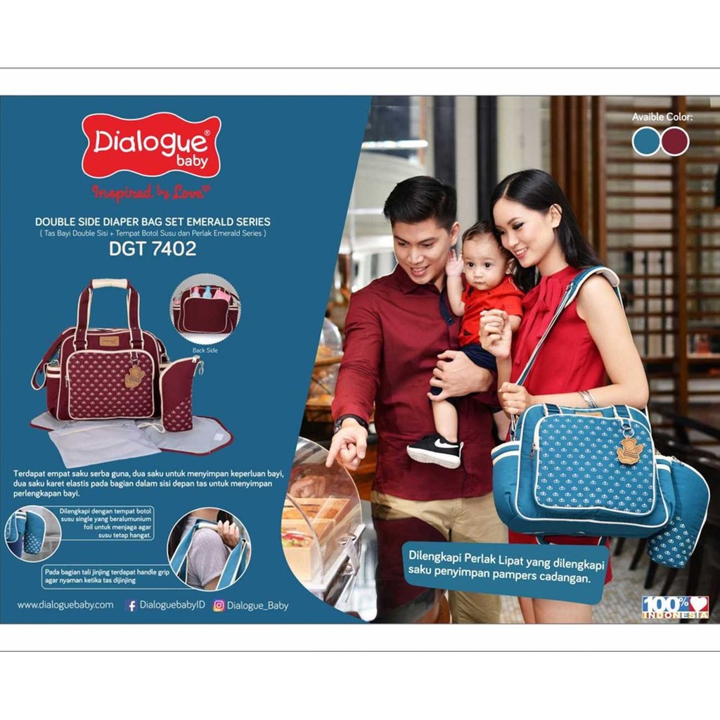 Tas Bayi Dialogue Baby Emerald Series Medium DGT7402 Tas Perlengkapan Bayi