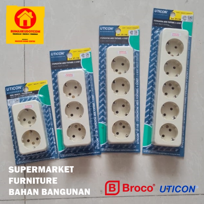 STOP KONTAK LISTRIK LUBANG 5 - STOPKONTAK 5 LUBANG - STOP KONTAK LISTRIK UTICON