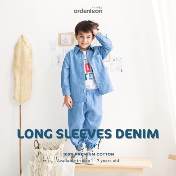 ARDENLEON 1-7 Yr Denim Long Sleeve Atasan Anak ( Kemeja Denim Panjang ) Arden Leon CBKS