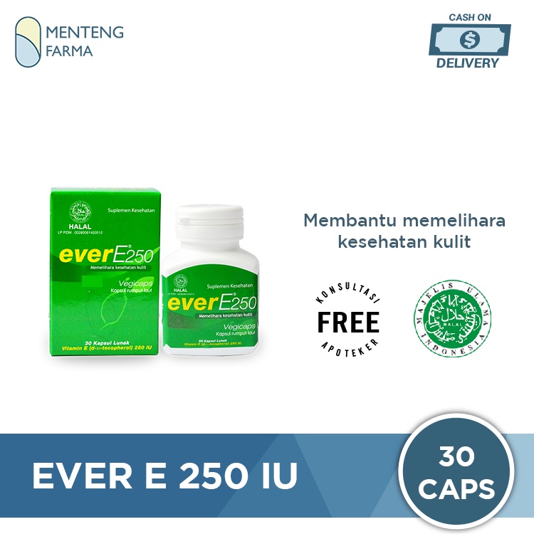 Ever E 250 IU 30 Kapsul - Suplemen Vitamin E untuk Kesehatan Kulit