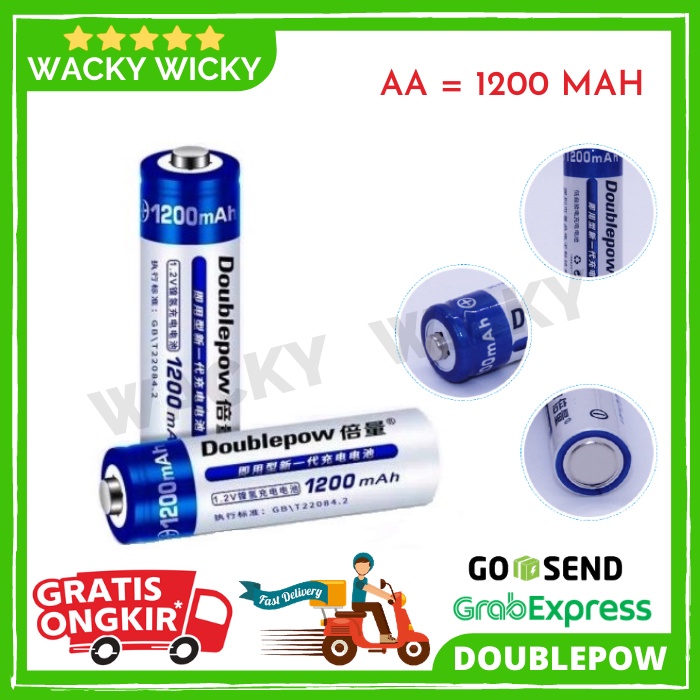 Batre Baterai Battery Charger Casan Doublepow 4 Pcs AA / AAA