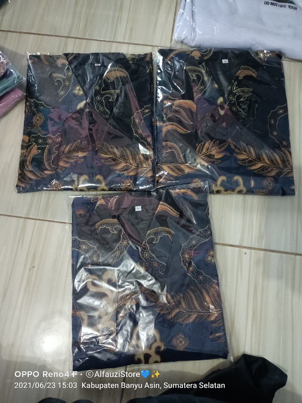 Krisno Mukti Navy Kemeja Batik Pria Lengan Panjang Full Furing Katun Halus Batu Raden