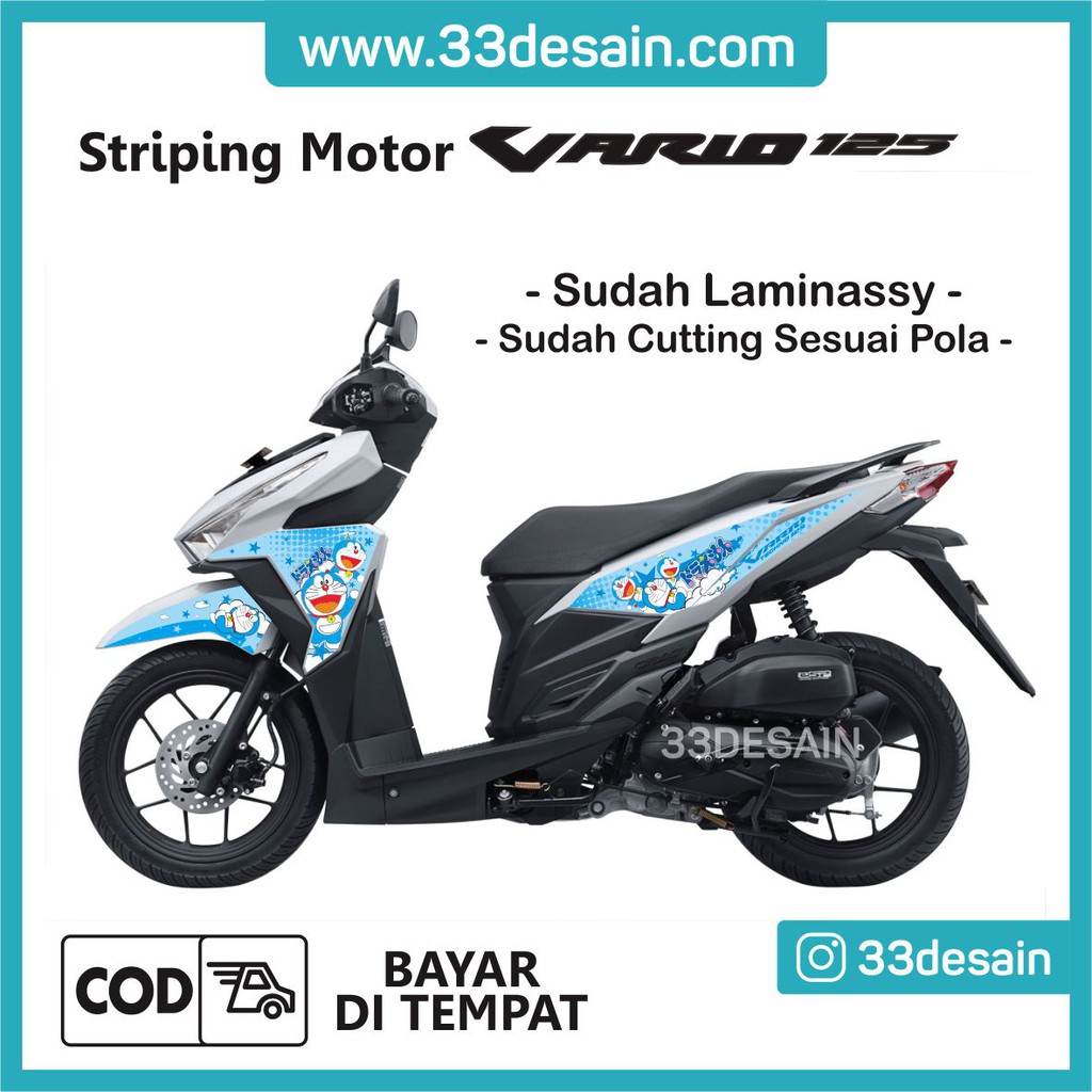 Aksesoris Stiker Motor Sticker Striping Motor Vario 125 ESP Doraemon 1 33Desain Shopee Indonesia