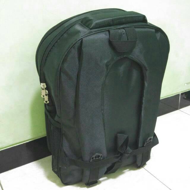 Jual Tas Ransel Laptop Kerja Kantor Kuliah Sekolah Model Polo Hitam