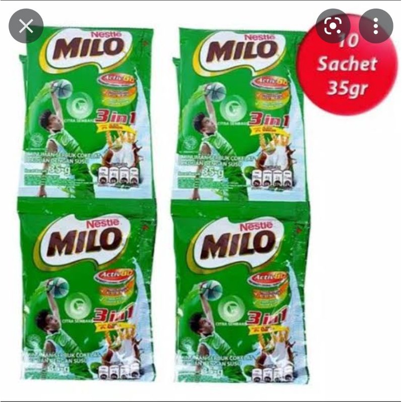 

susu milo 3 in 1 sachet 10 x 35gr