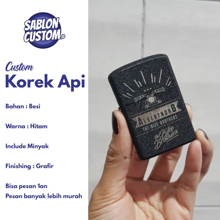 Custom Korek / Custom Korek Api sumbu / Korek Api Sumbu Costum / Korek - Hitam