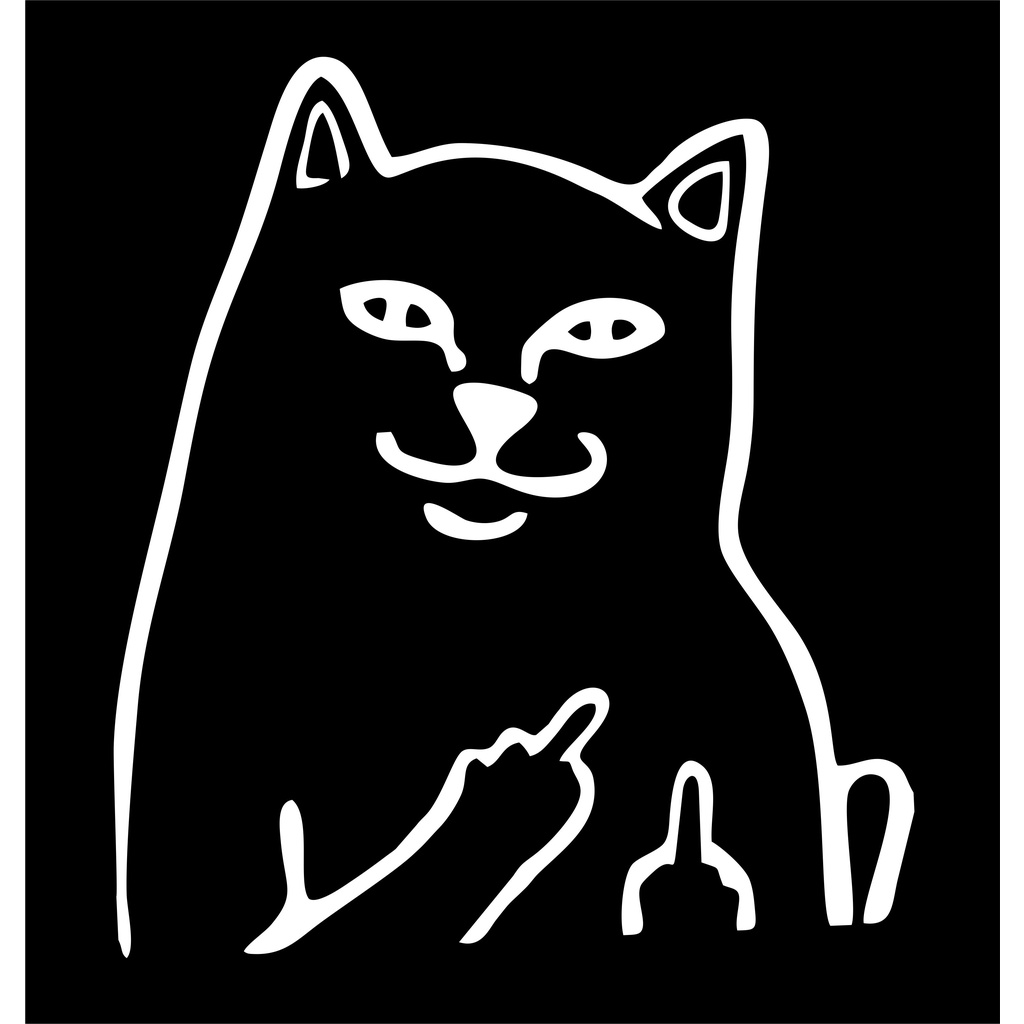 STIKKER VIRAL - STIKER FUCEK [CAT MIDDLE FINGER] STICKER FUCEK