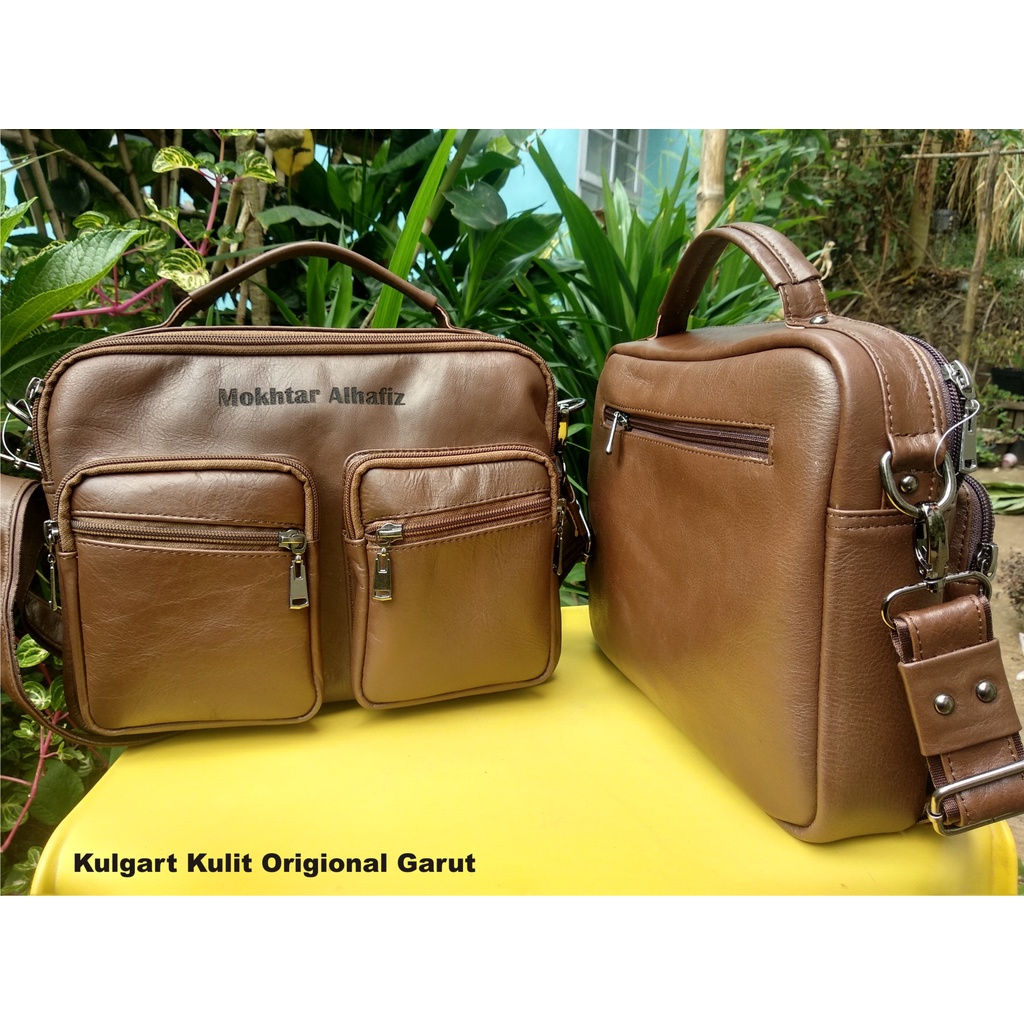 Tas Kulit Selempang - Tas Kulit Asli Garut - Masuk Buku atau Kitab