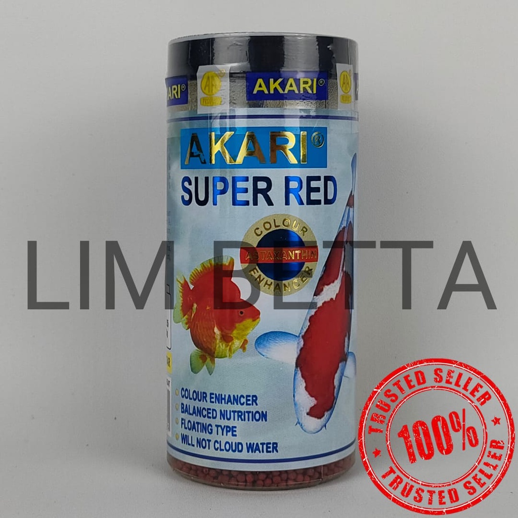 (BOTOL) AKARI SUPER RED 1 MM 100 GRAM / MAKANAN KOKI DAN KOI