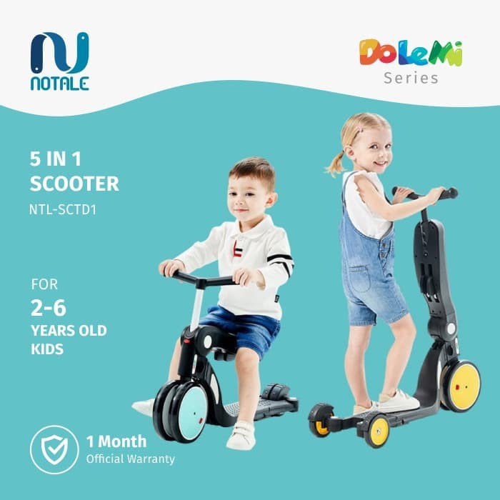 Notale Dolemi Series 5in1 Multifunctional Kids Scooter - Sepeda Skuter Lipat Anak