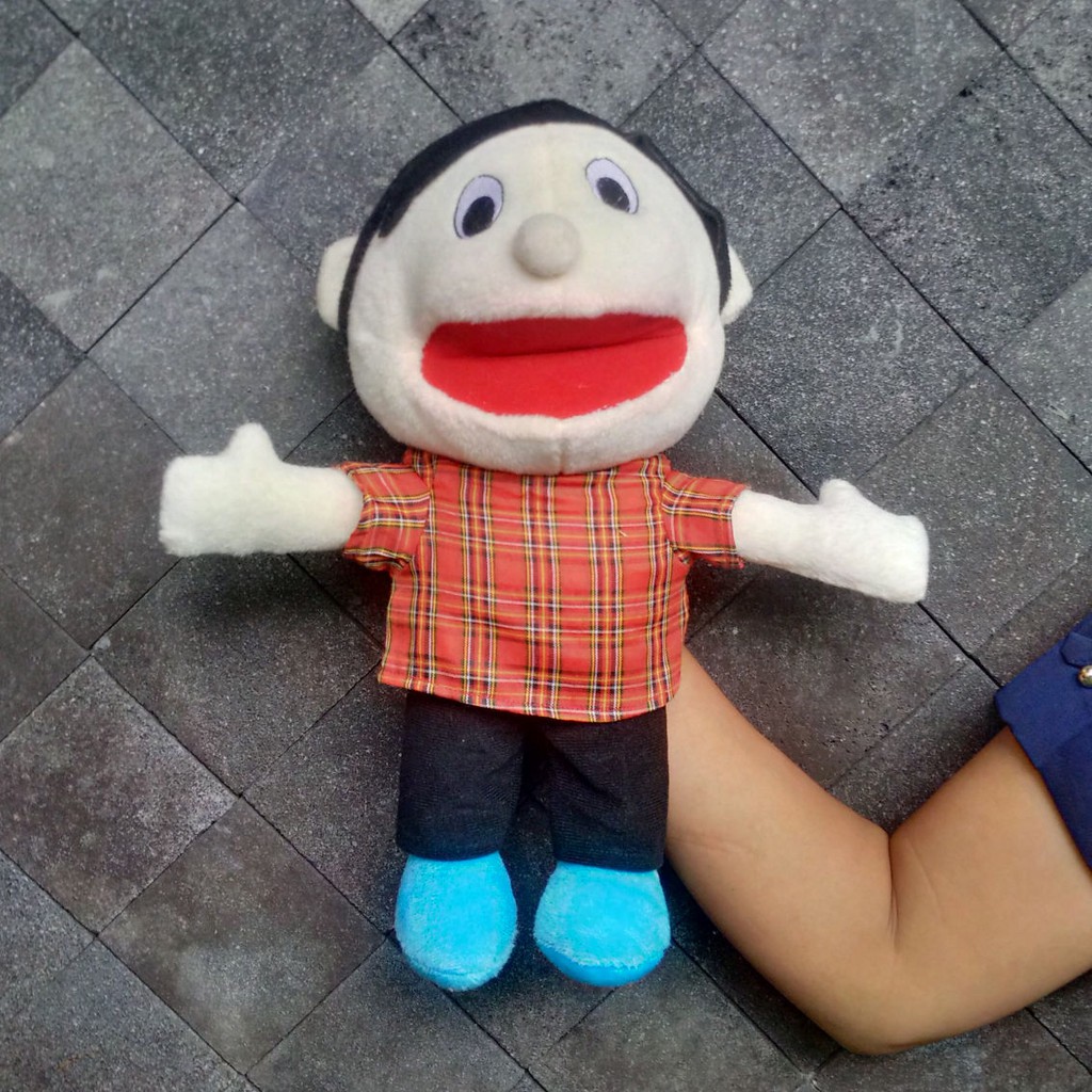 Boneka Tangan Muppet Keluarga Family Anak Laki - Mulut  Terbuka Bisa Gerak