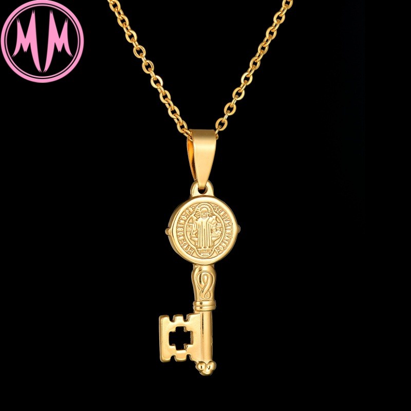 MORYMOSHI N471 Kalung Wanita Titanium Stainless Kunci Anti Karat Anti Luntur Fashion Korea