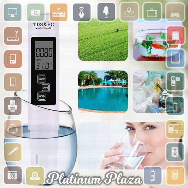 VKTECH Alat Ukur Uji TDS EC Meter Digital Air Minum Akuarium Tester - PH20 - White`3S0DO2-