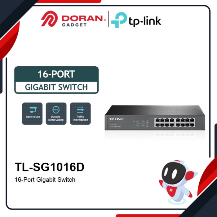 TP-Link TPLink TP Link TL-SG1016D SG1016D 16-Port Gigabit Switch