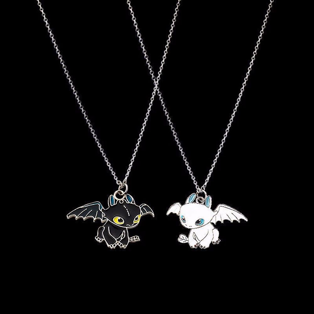 Kalung Liontin Kartun Anime How To Train Your Dragon Toothless Dragon Model Gantung Warna-Warni Untuk Pasangan