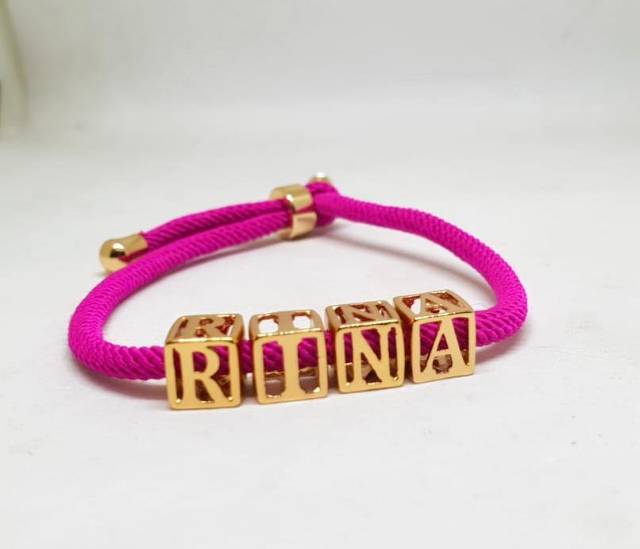 Gelang nama gelang Tali hongkong gelang inisial gelang huruf gelang alphabet