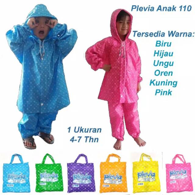 Jas Hujan Anak plevia 110 / star kids plevia bintang polkadot / jas hujan anak murah laris &amp; lucu