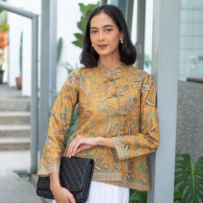 NONA RARA - Vivi 3N T0991,Baju atasan kerja blouse batik wanita modern
